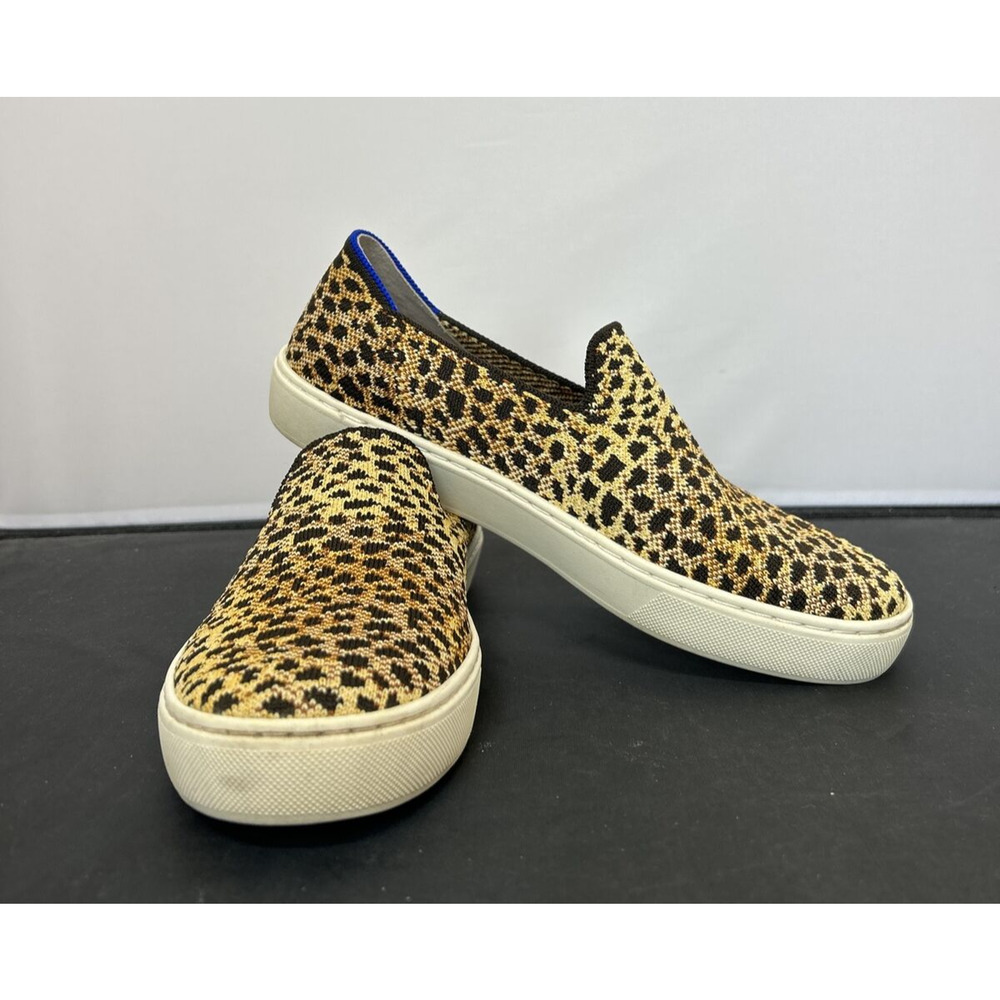 Rothy's The Original Slip On Sneaker Little Cat? Sz 7 Cheetah Leopard EUC Chrty